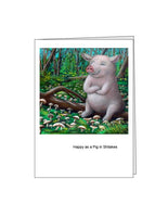 Greeting card: Happy As a Pig in Shitakes