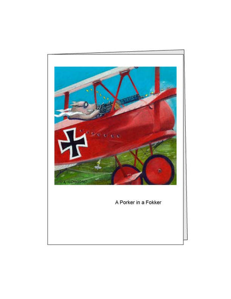 Notecard: A Porker in a Fokker
