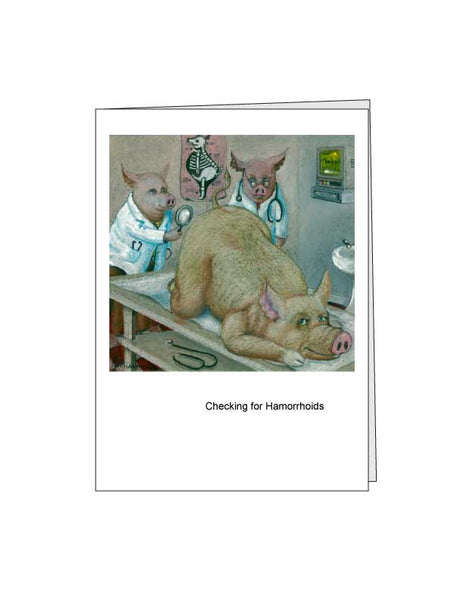 Greeting card: Checking for Hamorrhoids