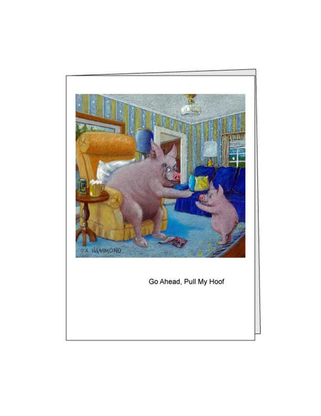 Greeting card: Pull My Hoof