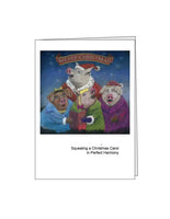 Notecard: Squealing a Christmas Carol in Perfect Harmony