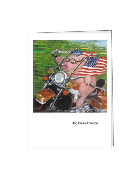Notecard: Hog Bless America