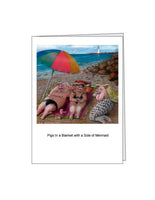Notecard: Pigs in a Blanket with a Side of Mermaid