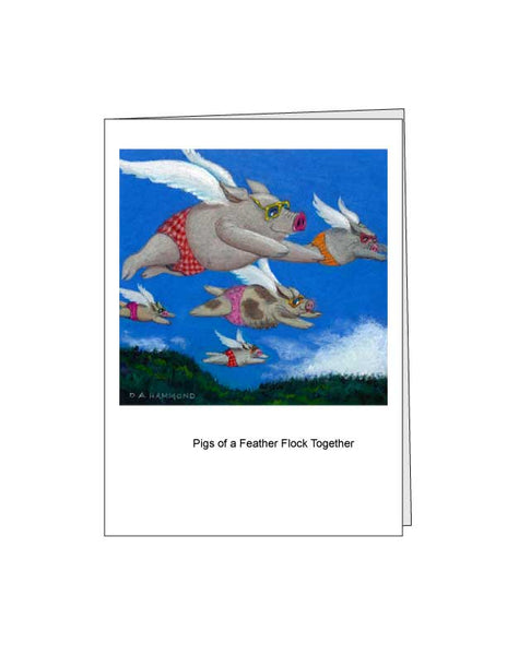 Notecard: Pigs of a Feather Flock Together