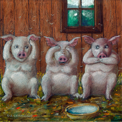 Matted Large Print: Hear, See, Squeal No Evil