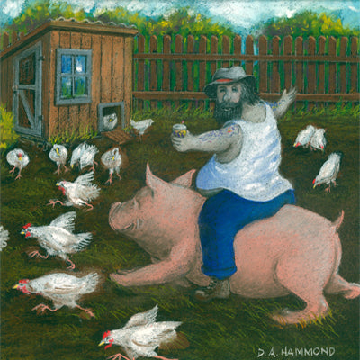 Matted Large Print: Hey, Ridin' a Hog and Chasin' Chicks Is Fun