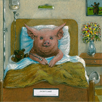 Matted Mini Print: Hey You Lovable Little Piggy, Get Well Soon