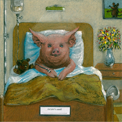 Framed print: Hey You Lovable Little Piggy, Get Well Soon