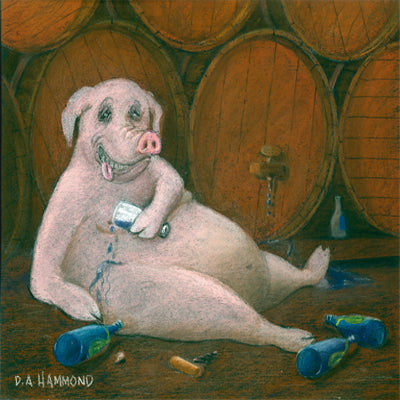 Matted Mini Print: Swine Cellar Pickled Pig