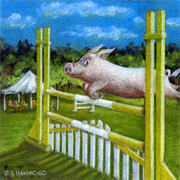 Matted Mini Print: What Pigs Do When Horses Aren't Looking