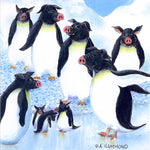 Matted Mini Print: North Pole Piguins