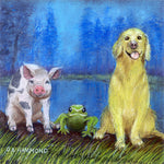 Framed print: A Hog on a Log with a Frog and a Dog in the Bog in the Fog
