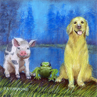 Matted Large Print: A Hog on a Log with a Frog and a Dog in the Bog in the Fog