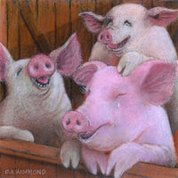 Matted Mini Print: Pigs Love a Good Polish Ham Joke