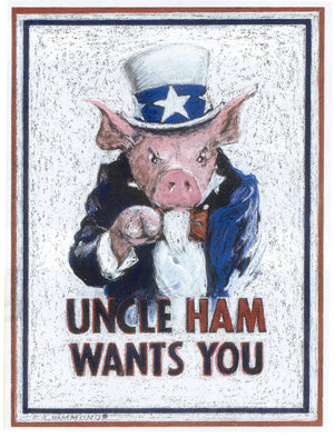 Matted Mini Print: Uncle Ham Wants You