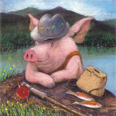 Matted Mini Print: Pigs Can Flyfish