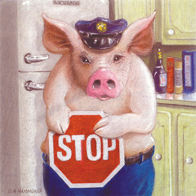 Matted Large Print: No Pigging Out, This Means You