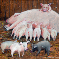 Matted Mini Print: Pigs Happen