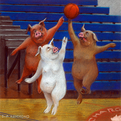 Matted Mini Print: White Pigs Can't Jump