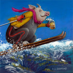 Matted Large Print: Hog High on Skiing